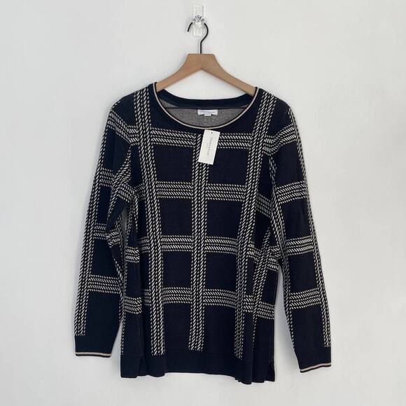 NEW Charter Club Metallic Plaid Black Sweater Women's Plus Size 0X - Picture 3 of 10